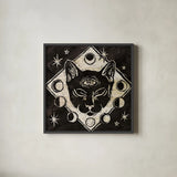Mystical Halloween Wood IV by Mary Urban. Shown in a sleek black glass frame for a contemporary gallery look. Available as an archival giclee rolled canvas, fine art paper, or poster print. SKU 42017a.