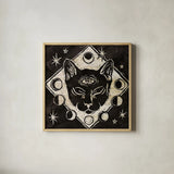 Mystical Halloween Wood IV by Mary Urban. Shown in a natural wood glass frame for a timeless modern aesthetic. Available as an archival giclee rolled canvas, fine art paper, or poster print. SKU 42017a.