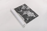 Mythical Map I by Mary Urban. shown as a rolled paper print. Available as archival giclee rolled canvas, fine art paper, or poster print. SKU 30732i.