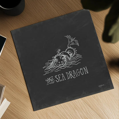 Mythical Map V by Mary Urban. Shown as a detailed flat fine art print, highlighting archival giclee quality. Available as an archival giclee rolled canvas, fine art paper, or poster print. SKU 30736a.