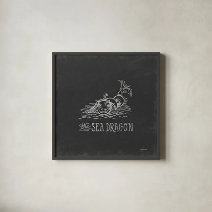 Mythical Map V by Mary Urban. Shown in a sleek black glass frame for a contemporary gallery look. Available as an archival giclee rolled canvas, fine art paper, or poster print. SKU 30736a.