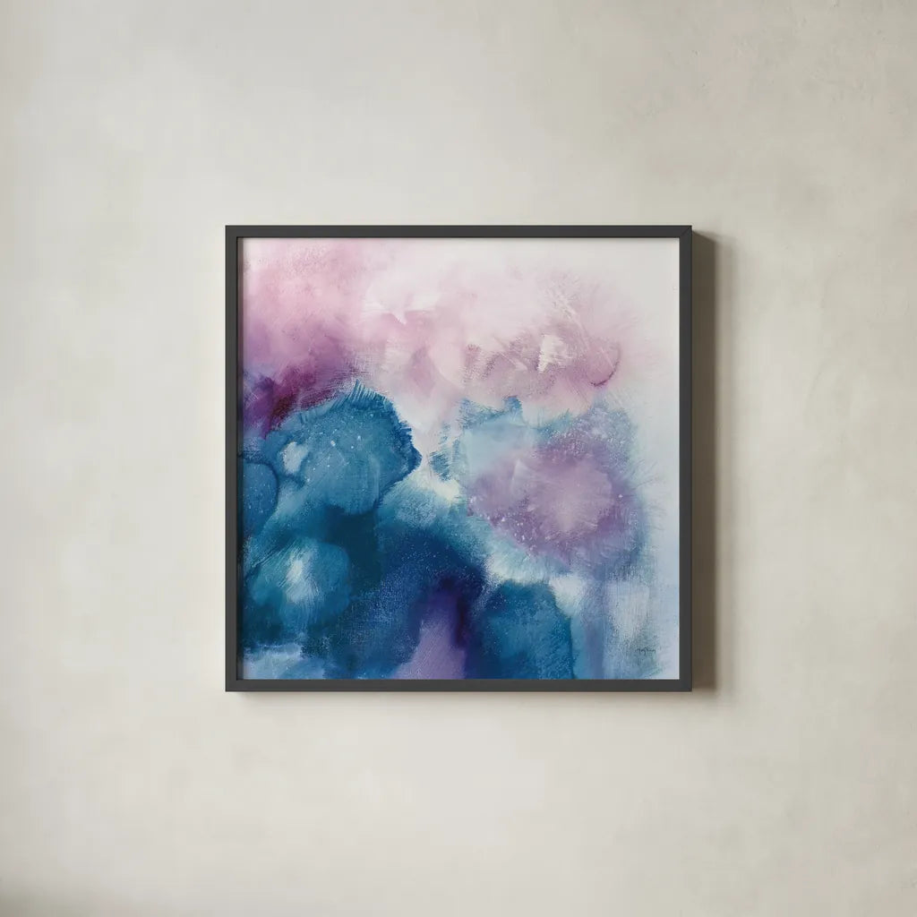 Nebula I Crop by Mary Urban. Shown in a sleek black glass frame for a contemporary gallery look. Available as an archival giclee rolled canvas, fine art paper, or poster print. SKU 35921a.