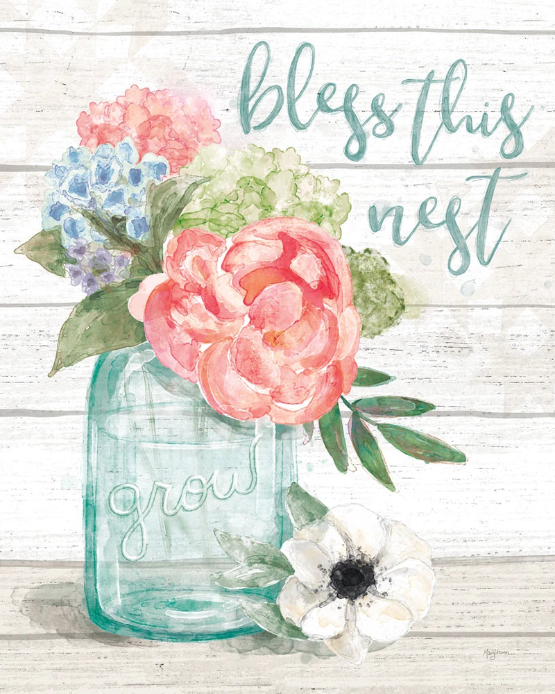 Pastel Flower Market II Bless This Nest by Mary Urban