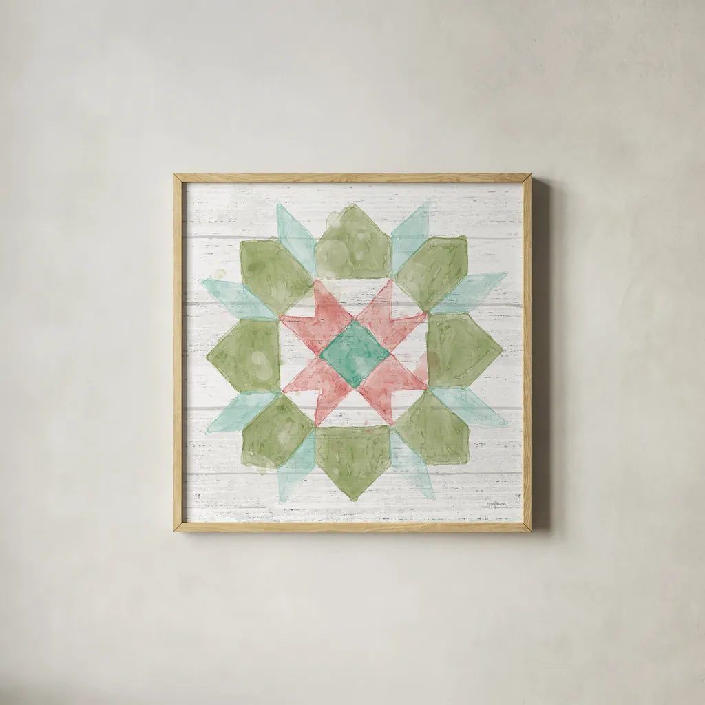 Pastel Flower Market IX by Mary Urban. Shown in a natural wood glass frame for a timeless modern aesthetic. Available as an archival giclee rolled canvas, fine art paper, or poster print. SKU 54124a.