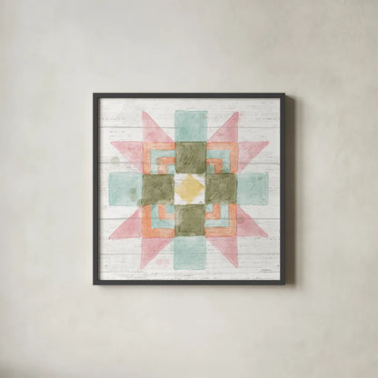 Pastel Flower Market X by Mary Urban. Shown in a sleek black glass frame for a contemporary gallery look. Available as an archival giclee rolled canvas, fine art paper, or poster print. SKU 54125a.