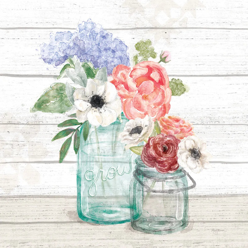Pastel Flower Market XII by Mary Urban. SKU 55294a. Archival Giclee Fine art print for wall decor.