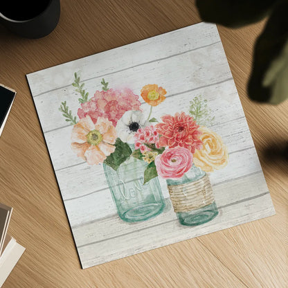 Pastel Flower Market XIII by Mary Urban. Shown as a detailed flat fine art print, highlighting archival giclee quality. Available as an archival giclee rolled canvas, fine art paper, or poster print. SKU 55295a.