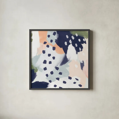 Pastel Life II Crop by Mary Urban. Shown in a sleek black glass frame for a contemporary gallery look. Available as an archival giclee rolled canvas, fine art paper, or poster print. SKU 48100a.