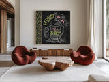 Plunge Into the Day Color by Mary Urban. Shown as extra-large giant wall art in a modern living room. Available as an archival giclee rolled canvas, fine art paper, or poster print. SKU 38639a.