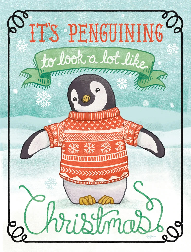Polar Friends IV Black Border by Mary Urban