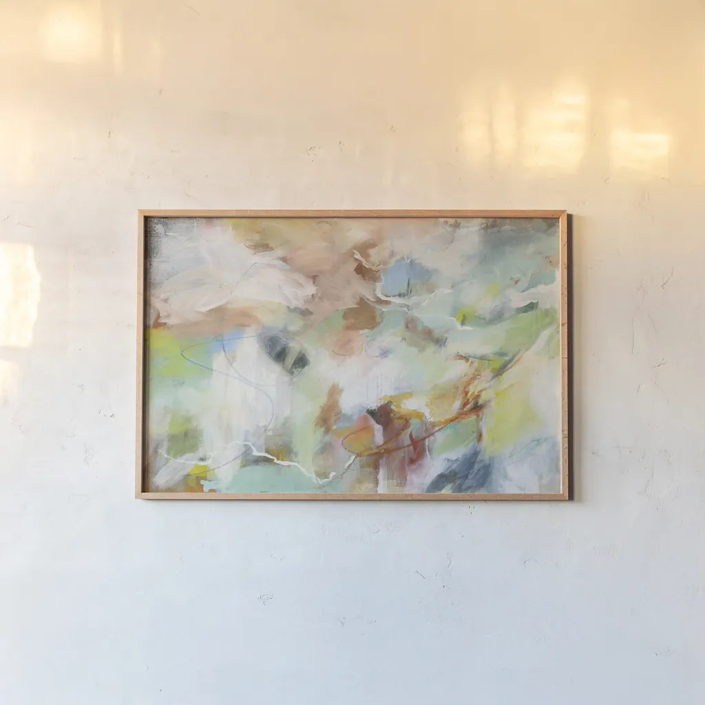 Possibilities by Mary Urban. shown as a paper print in a natural frame. Available as a archival giclee rolled canvas, fine art paper, or poster print. SKU 56264i.