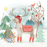 Reindeer Jubilee II by Mary Urban. SKU 57103a. Archival Giclee Fine art print for wall decor.