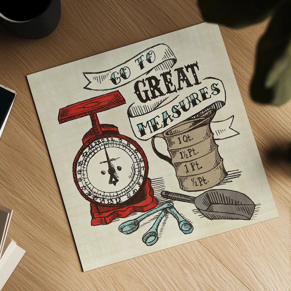 Retro Bakery Blue I by Mary Urban. Shown as a detailed flat fine art print, highlighting archival giclee quality. Available as an archival giclee rolled canvas, fine art paper, or poster print. SKU 17924a.