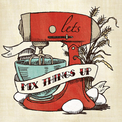 Retro Bakery Blue II by Mary Urban. SKU 17925a. Archival Giclee Fine art print for wall decor.