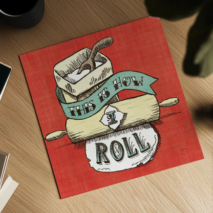 Retro Bakery Blue III by Mary Urban. Shown as a detailed flat fine art print, highlighting archival giclee quality. Available as an archival giclee rolled canvas, fine art paper, or poster print. SKU 38651a.