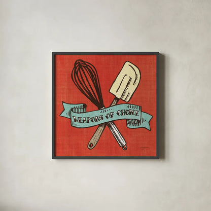 Retro Bakery Blue IV by Mary Urban. Shown in a sleek black glass frame for a contemporary gallery look. Available as an archival giclee rolled canvas, fine art paper, or poster print. SKU 16017a.