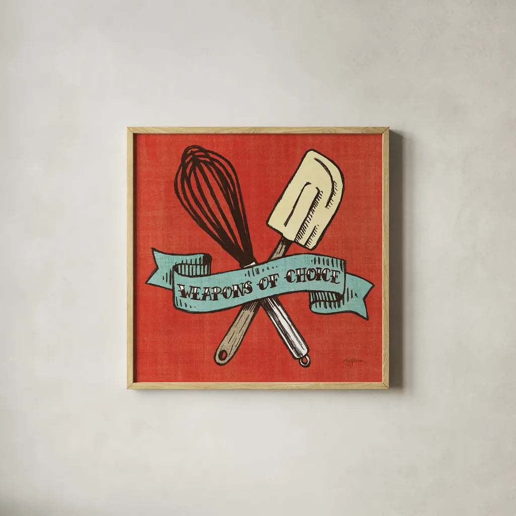 Retro Bakery Blue IV by Mary Urban. Shown in a natural wood glass frame for a timeless modern aesthetic. Available as an archival giclee rolled canvas, fine art paper, or poster print. SKU 16017a.