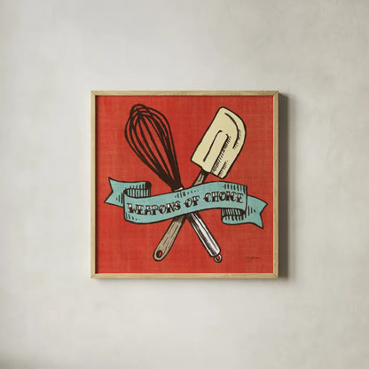 Retro Bakery Blue IV by Mary Urban. Shown in a natural wood glass frame for a timeless modern aesthetic. Available as an archival giclee rolled canvas, fine art paper, or poster print. SKU 16017a.