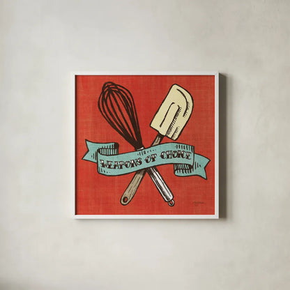 Retro Bakery Blue IV by Mary Urban. Shown in a crisp white glass frame for a clean and minimalist style. Available as an archival giclee rolled canvas, fine art paper, or poster print. SKU 16017a.