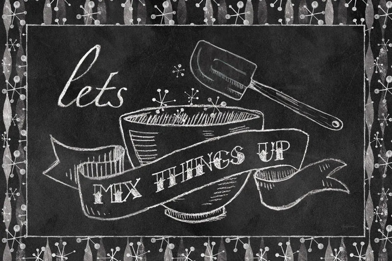 Retro Bakery Chalk - Lets Mix Things Up by Mary Urban. SKU 39125i. Archival Giclee Fine art print for wall decor.