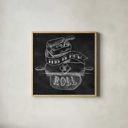 Retro Bakery Chalk III by Mary Urban. Shown in a natural wood glass frame for a timeless modern aesthetic. Available as an archival giclee rolled canvas, fine art paper, or poster print. SKU 19851a.