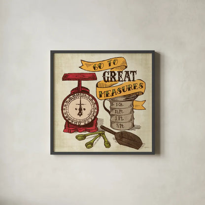 Retro Bakery Color I by Mary Urban. Shown in a sleek black glass frame for a contemporary gallery look. Available as an archival giclee rolled canvas, fine art paper, or poster print. SKU 17677a.