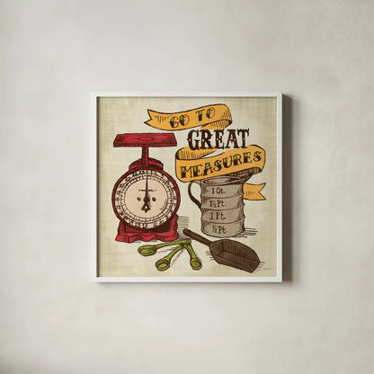 Retro Bakery Color I by Mary Urban. Shown in a crisp white glass frame for a clean and minimalist style. Available as an archival giclee rolled canvas, fine art paper, or poster print. SKU 17677a.