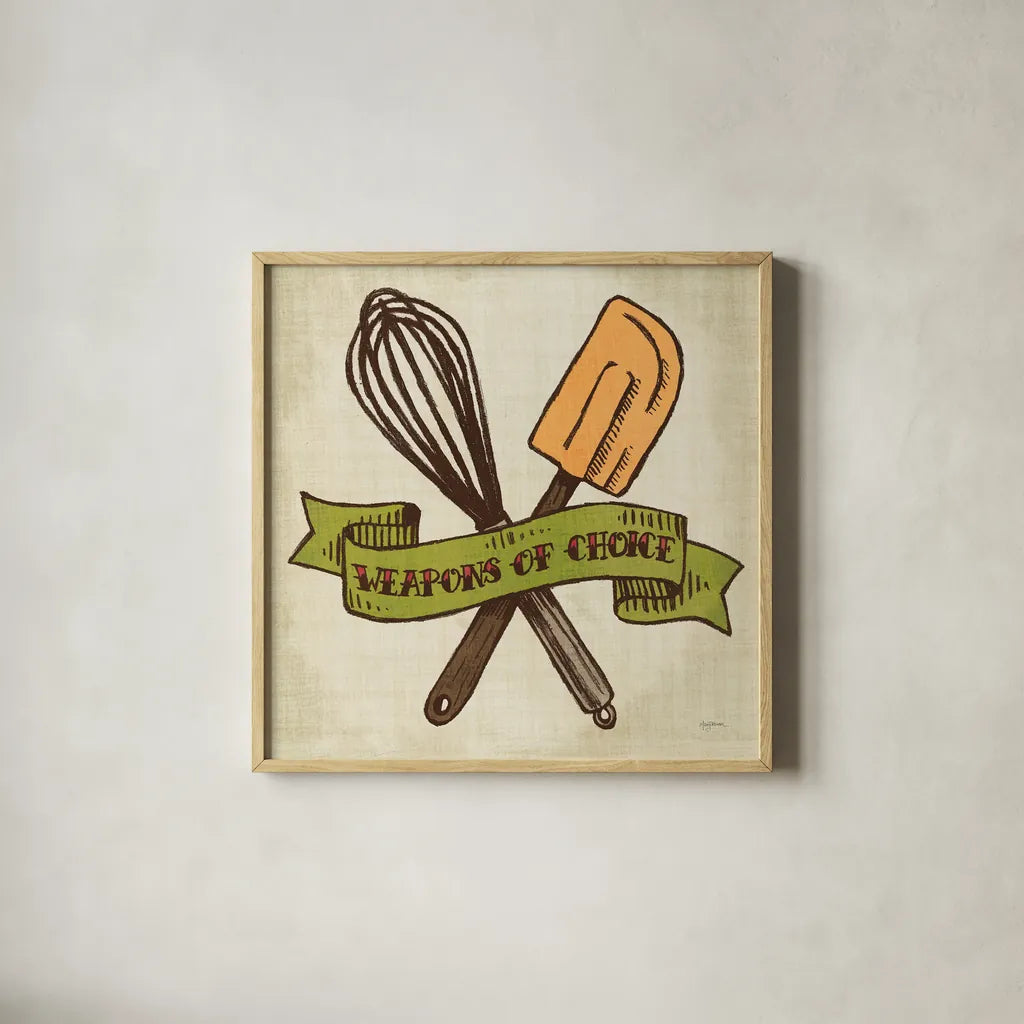 Retro Bakery Color IV by Mary Urban. Shown in a natural wood glass frame for a timeless modern aesthetic. Available as an archival giclee rolled canvas, fine art paper, or poster print. SKU 15994a.