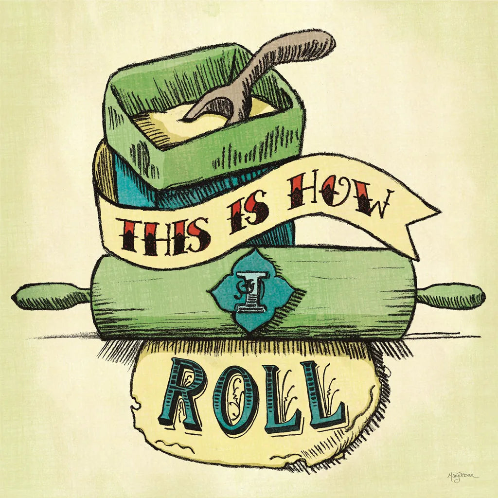 Retro Bakery Green III by Mary Urban. SKU 19194a. Archival Giclee Fine art print for wall decor.