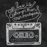 Retro Cassette Chalk by Mary Urban. SKU 30509a. Archival Giclee Fine art print for wall decor.