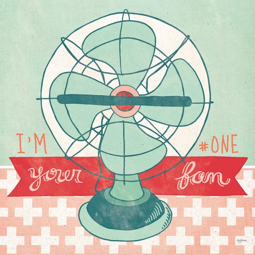 Retro Fan by Mary Urban. SKU 20907a. Archival Giclee Fine art print for wall decor.