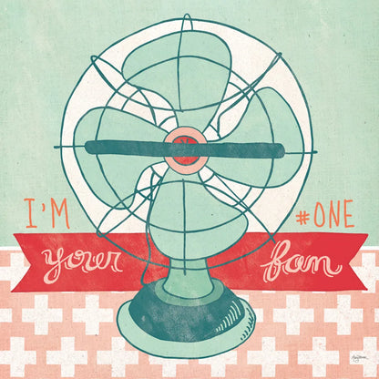 Retro Fan by Mary Urban. SKU 20907a. Archival Giclee Fine art print for wall decor.