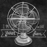 Retro Fan Chalk by Mary Urban. SKU 30507a. Archival Giclee Fine art print for wall decor.