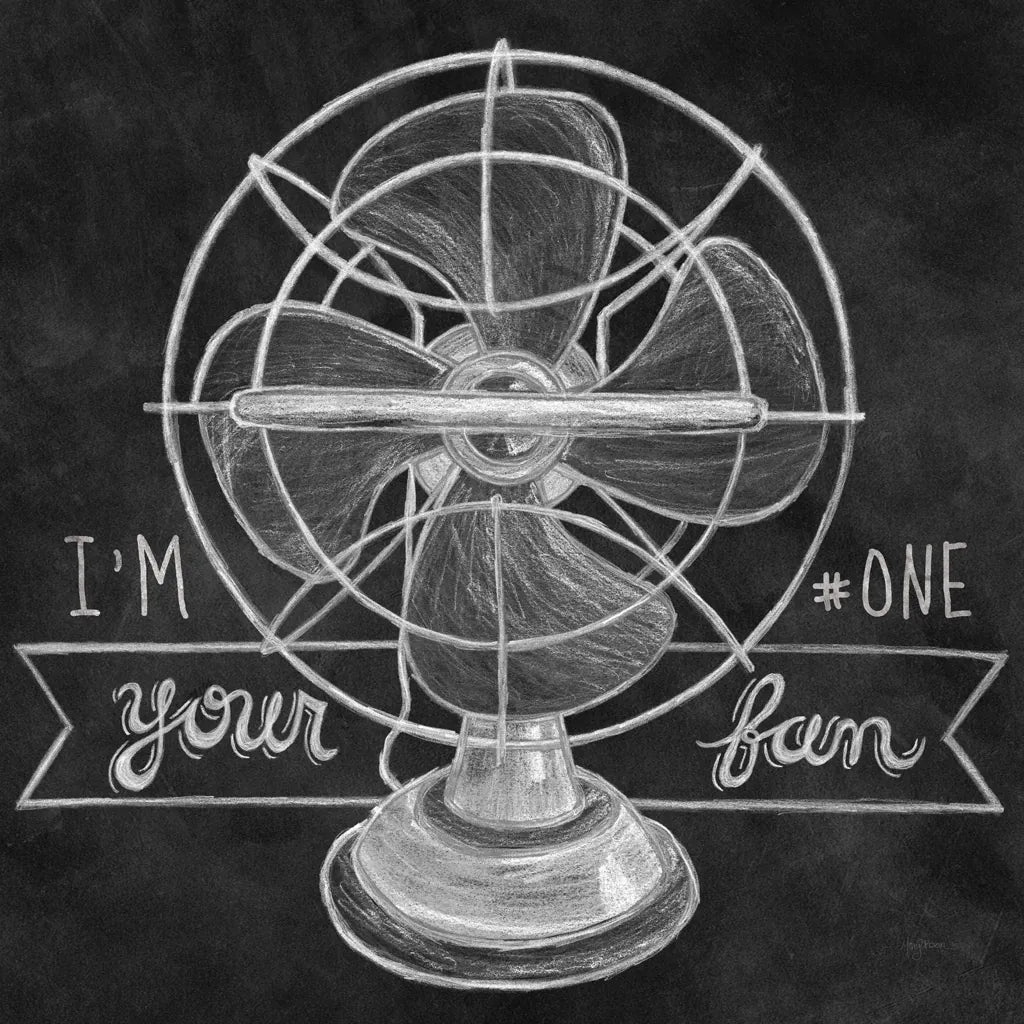 Retro Fan Chalk by Mary Urban. SKU 30507a. Archival Giclee Fine art print for wall decor.