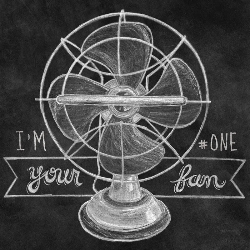 Retro Fan Chalk by Mary Urban. SKU 30507a. Archival Giclee Fine art print for wall decor.