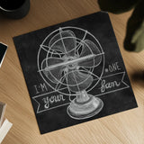 Retro Fan Chalk by Mary Urban. Shown as a detailed flat fine art print, highlighting archival giclee quality. Available as an archival giclee rolled canvas, fine art paper, or poster print. SKU 30507a.