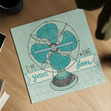 Retro Fan Gray by Mary Urban. Shown as a detailed flat fine art print, highlighting archival giclee quality. Available as an archival giclee rolled canvas, fine art paper, or poster print. SKU 20849a.