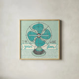 Retro Fan Gray by Mary Urban. Shown in a natural wood glass frame for a timeless modern aesthetic. Available as an archival giclee rolled canvas, fine art paper, or poster print. SKU 20849a.
