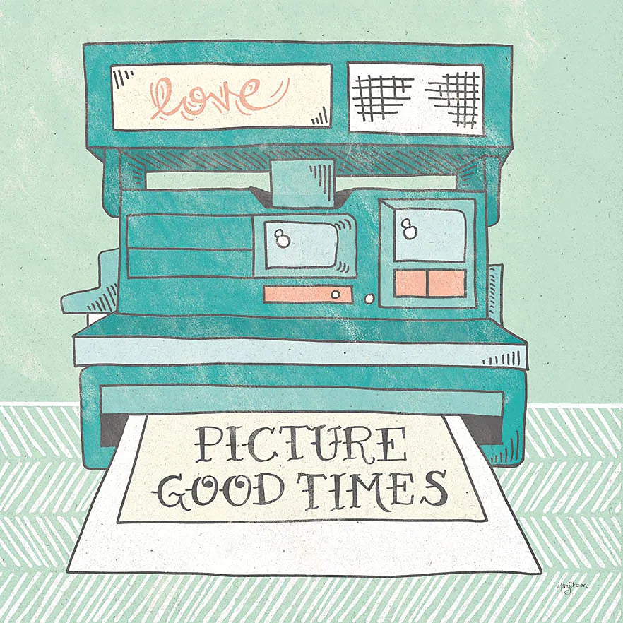 Retro Polaroid Gray by Mary Urban. SKU 20850a. Archival Giclee Fine art print for wall decor.