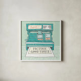 Retro Polaroid Gray by Mary Urban. Shown in a crisp white glass frame for a clean and minimalist style. Available as an archival giclee rolled canvas, fine art paper, or poster print. SKU 20850a.