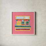 Retro Polaroid No Words Dark by Mary Urban. Shown in a crisp white glass frame for a clean and minimalist style. Available as an archival giclee rolled canvas, fine art paper, or poster print. SKU 60982a.