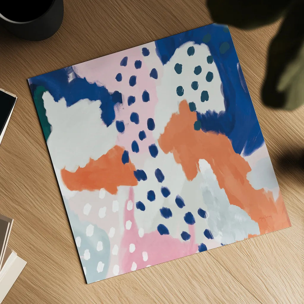 Royal Blue Life I Crop by Mary Urban. Shown as a detailed flat fine art print, highlighting archival giclee quality. Available as an archival giclee rolled canvas, fine art paper, or poster print. SKU 53256a.