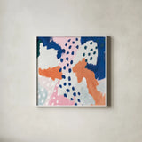 Royal Blue Life I Crop by Mary Urban. Shown in a crisp white glass frame for a clean and minimalist style. Available as an archival giclee rolled canvas, fine art paper, or poster print. SKU 53256a.