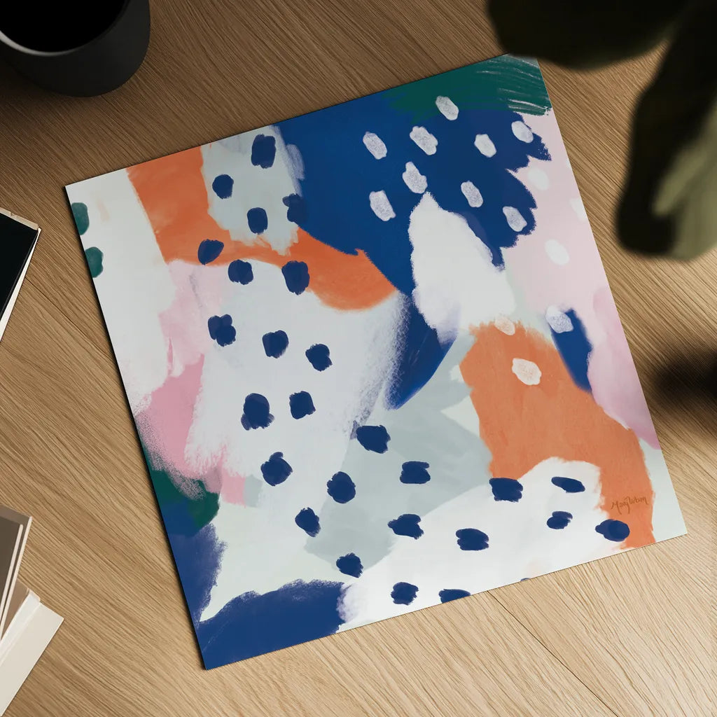 Royal Blue Life II Crop by Mary Urban. Shown as a detailed flat fine art print, highlighting archival giclee quality. Available as an archival giclee rolled canvas, fine art paper, or poster print. SKU 53257a.