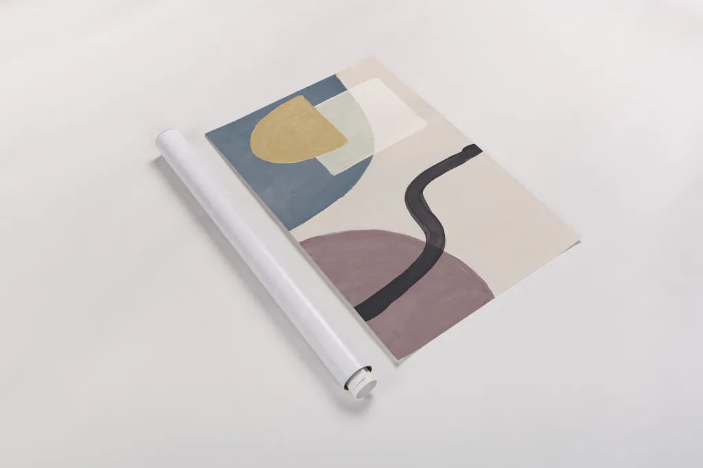 Sandy Balance I Dark by Mary Urban. shown as a rolled paper print. Available as archival giclee rolled canvas, fine art paper, or poster print. SKU 66730i.