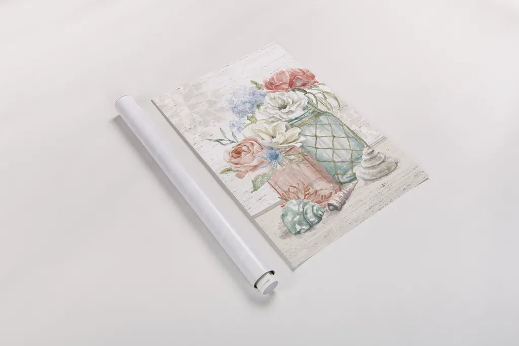 Seaside Petals III v2 by Mary Urban. shown as a rolled paper print. Available as archival giclee rolled canvas, fine art paper, or poster print. SKU 67382h.