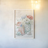 Seaside Petals III v2 by Mary Urban. shown as a paper print in a white frame. Available as a archival giclee rolled canvas, fine art paper, or poster print. SKU 67382h.