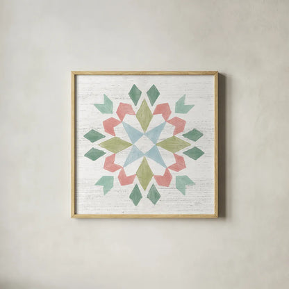 Seaside Petals VI by Mary Urban. Shown in a natural wood glass frame for a timeless modern aesthetic. Available as an archival giclee rolled canvas, fine art paper, or poster print. SKU 66329a.