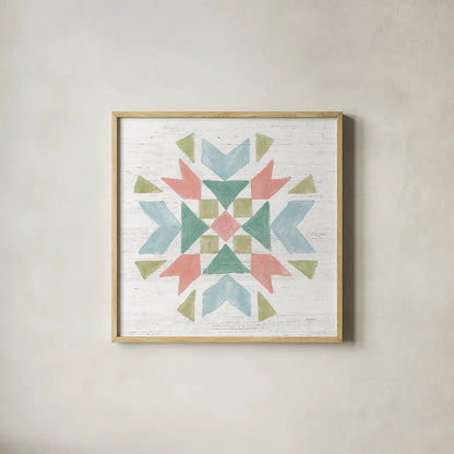 Seaside Petals VII by Mary Urban. Shown in a natural wood glass frame for a timeless modern aesthetic. Available as an archival giclee rolled canvas, fine art paper, or poster print. SKU 66330a.