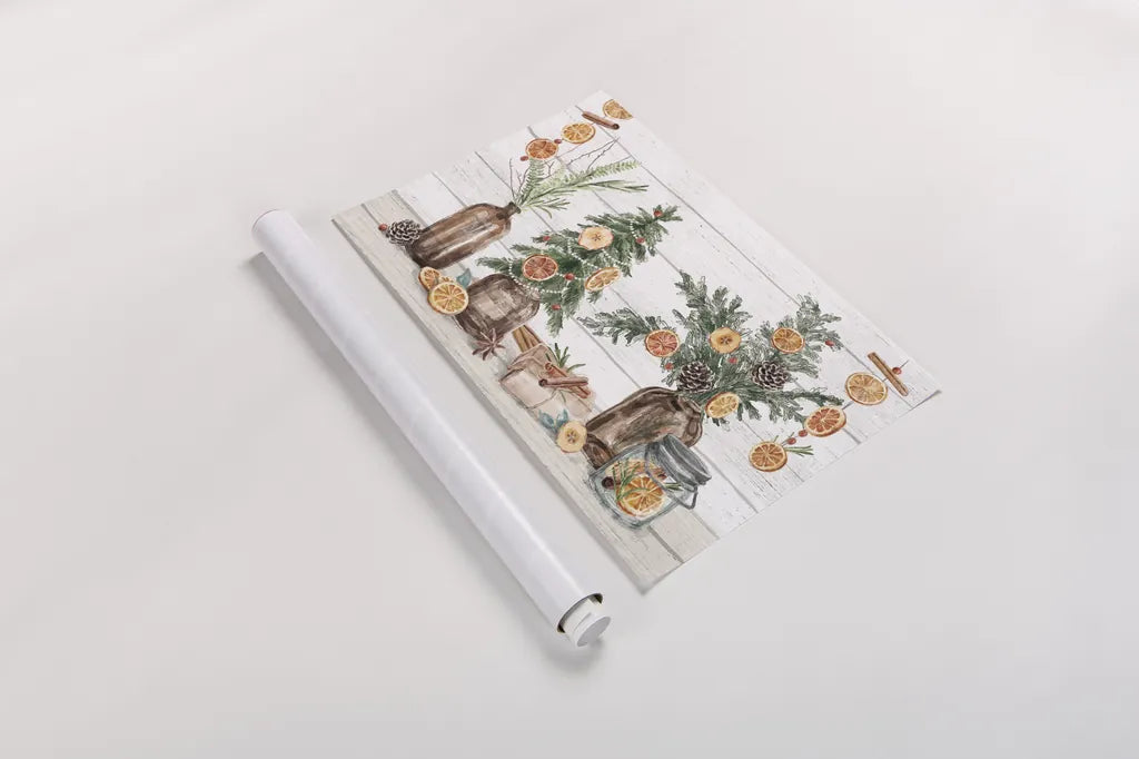 Seasonal Market I by Mary Urban. shown as a rolled paper print. Available as archival giclee rolled canvas, fine art paper, or poster print. SKU 67468i.